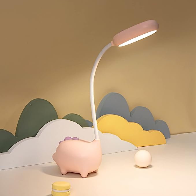Einzigartige Dinosaurier-Schreibtischlampe, LED-Nachtlicht für Kinder, kabelloses Aufladen, Schülerlernen, Augenschutzlampe, wiederaufladbar über USB, Heimschlafzimmer, Arbeitszimmer, Schreibtisch, Zimmerdekoration