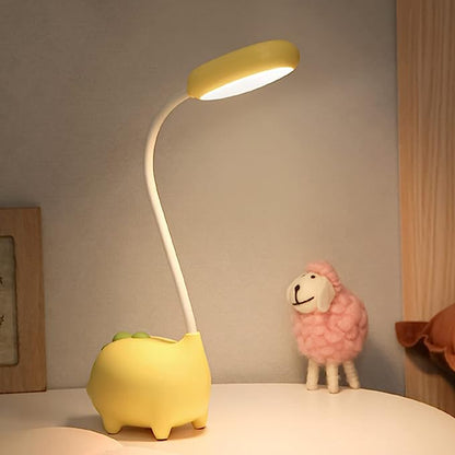 Einzigartige Dinosaurier-Schreibtischlampe, LED-Nachtlicht für Kinder, kabelloses Aufladen, Schülerlernen, Augenschutzlampe, wiederaufladbar über USB, Heimschlafzimmer, Arbeitszimmer, Schreibtisch, Zimmerdekoration