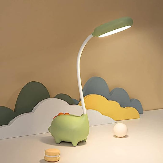 Einzigartige Dinosaurier-Schreibtischlampe, LED-Nachtlicht für Kinder, kabelloses Aufladen, Schülerlernen, Augenschutzlampe, wiederaufladbar über USB, Heimschlafzimmer, Arbeitszimmer, Schreibtisch, Zimmerdekoration