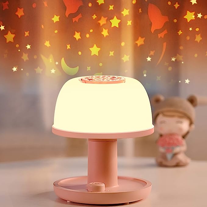 Nachtlichtlampe für Kleinkinder, dimmbare LED-Nachttischlampe mit Sternenprojektor, Nachtlichter für Kinder mit Timer-Design und Farbwechsel, tragbare wiederaufladbare Lampe, süße Geschenke für das Kinderzimmer