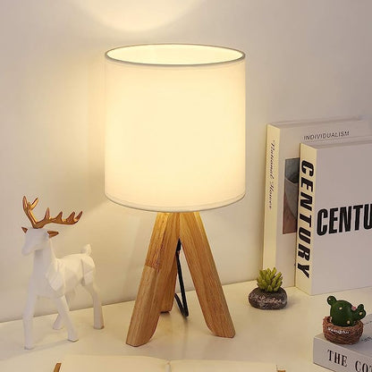 Kleine Tischlampe, süße Kinder-Schreibtischlampe, Nachttischlampe mit Stoffschirm für Kinderzimmer, Arbeitszimmer, Schlafzimmer, Home Office (Leinen)